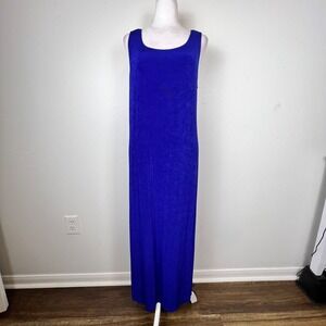 Vintage Chico's Maxi Dress 14 Whimsigoth Witchy Metallic Blue Y2K Fairy Grunge